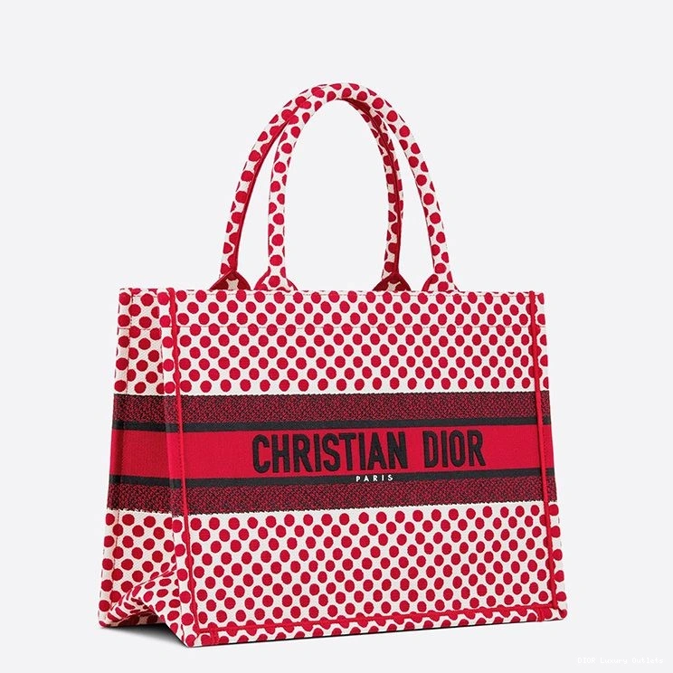 Cheap Red Dots Book Motif Canvas Tote Dior 0725 Luxury